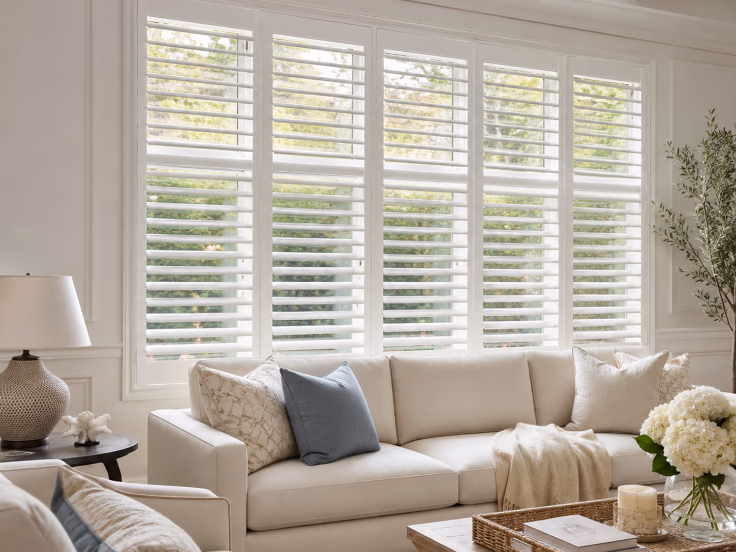 NewStyle hybrid composite plantation shutters in white